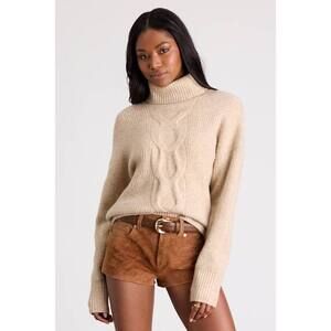 Lulus Tanner Tan Suede Mid-rise Micro Shorts Brown - Size 27